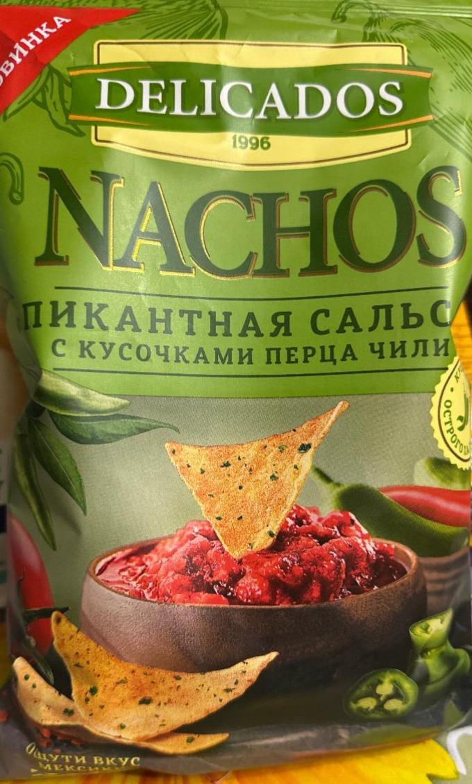 Фото - Nachos со вкусом пикантная сальса с кусочками перца чили Delicados