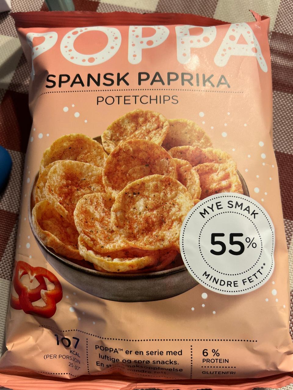 Фото - Potetchips spansk paprika Poppa