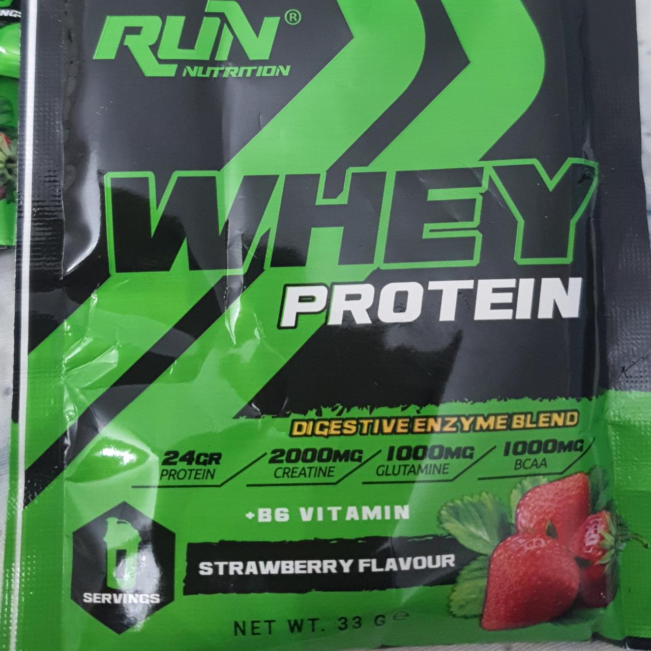 Фото - Whey protein strawberry flavour Run nutrition