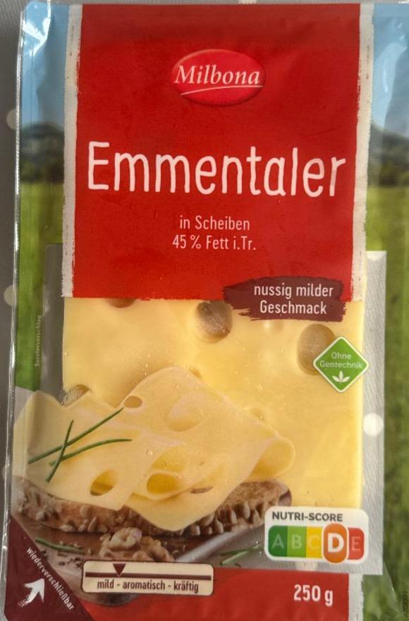 Фото - Emmentaler in Scheiben 45% Fett I.Tr. Milbona