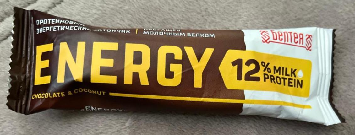 Фото - Протеиновый батончик шоколад и кокос Energy 12% milk protein chocolate&coconut Белтея