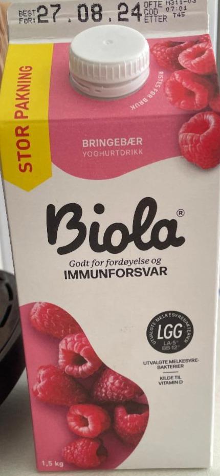 Фото - Bringebær yoghurtdrikk Biola