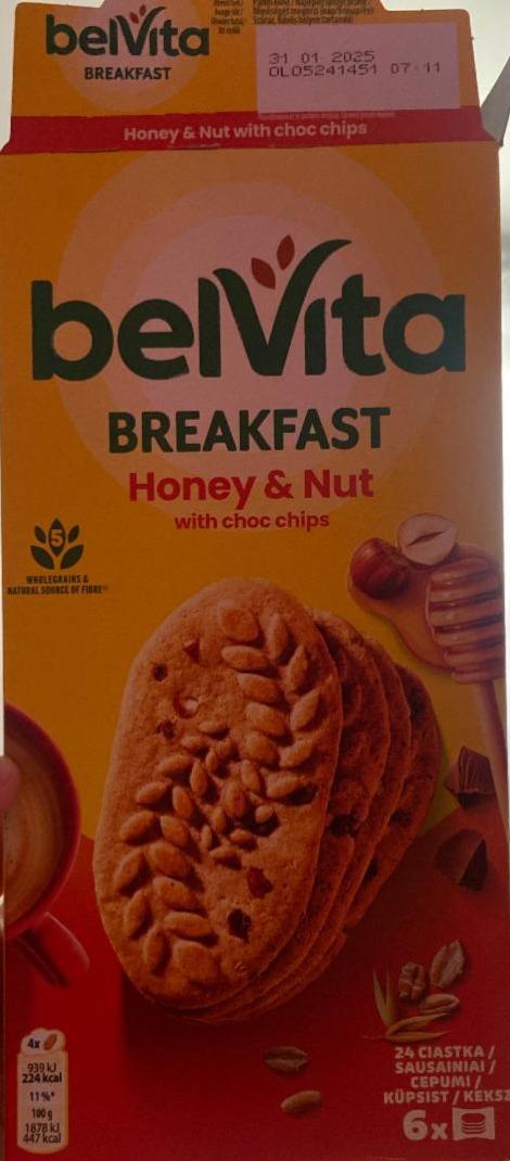 Фото - Breakfast Biscuits Honey&Nut with Choc Chips BelVita