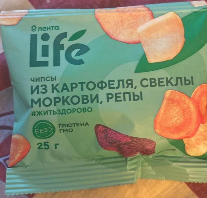 Фото - Чипсы из картофеля, свеклы, репы Лента Life