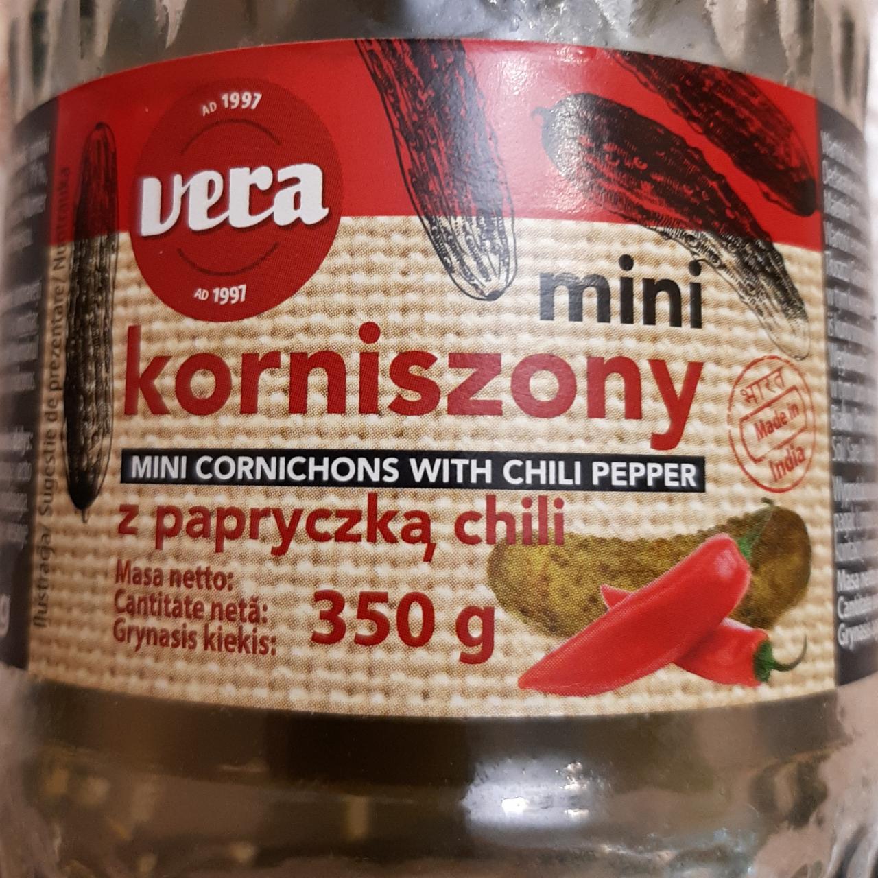 Фото - Mini rorniszony mini cornichons with chili pepper z papryczka chili Vera