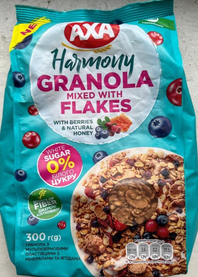 Фото - Harmony granola mixed with flakes без сахара Axa