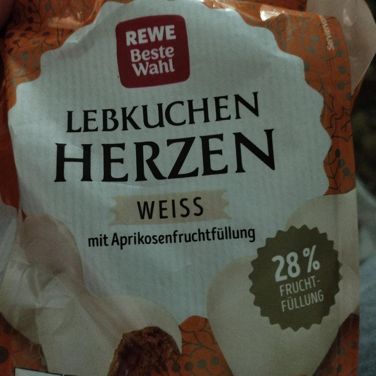 Фото - Lebkuchen herzen weiss mit aprikosenfruchtfüllung Rewe beste