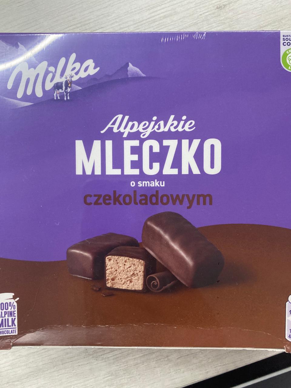 Фото - Alpejskie Mleczko o smaku czekoladowym Milka