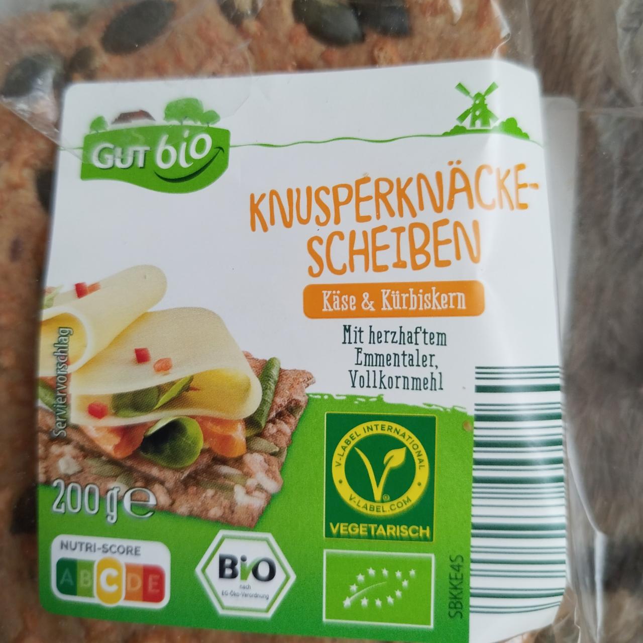 Фото - Bio Knusperknäcke-Scheiben Käse & Kürbiskernen Gut bio