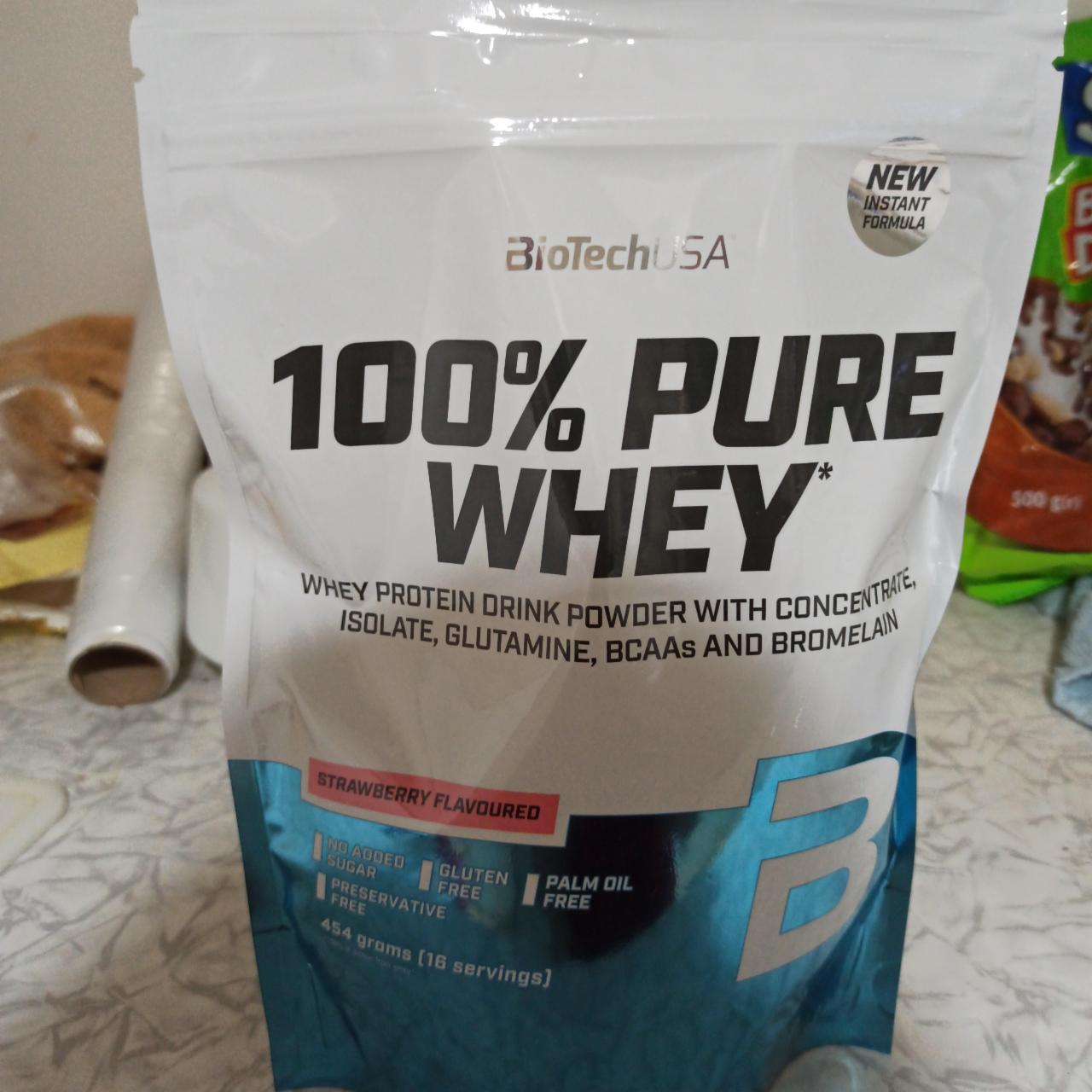 Фото - 100% pure whey Strawberry BioTechUSA