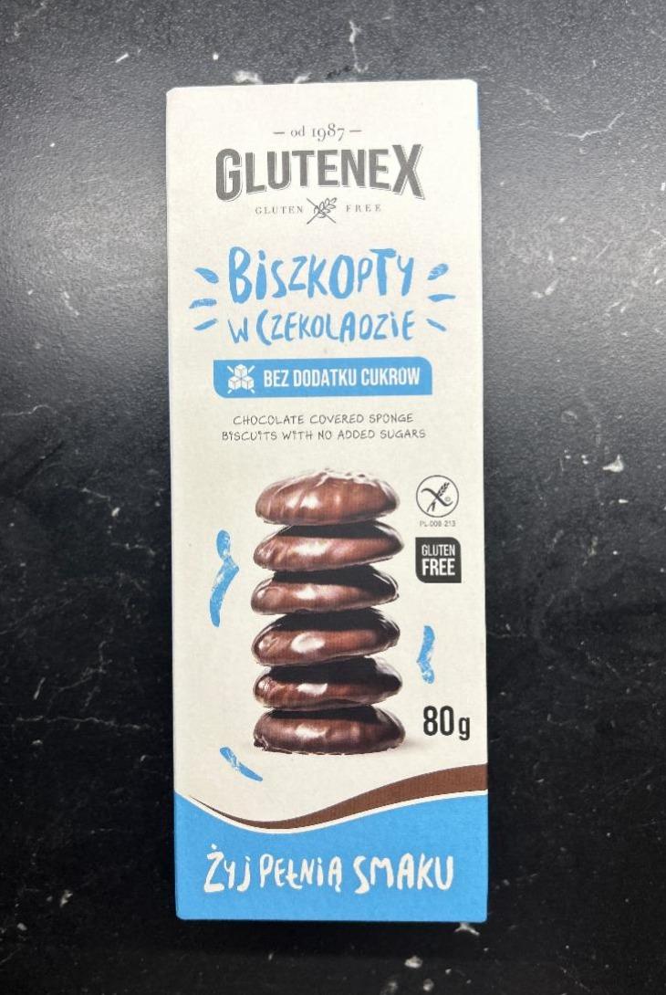 Фото - Biszkopty w czekoladzie bez dodatku cukrow gluten free Glutenex