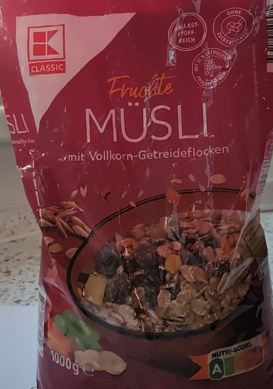 Фото - Früchte müsli mit Vollkorn-Getreideflocken K-Classic