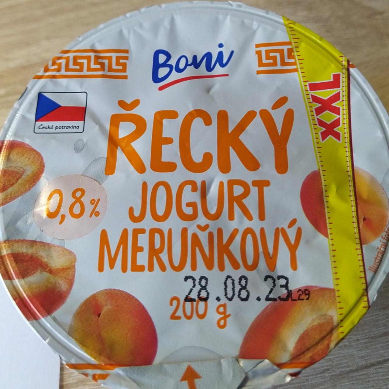 Фото - Řecký jogurt meruňkový 0,8% Boni