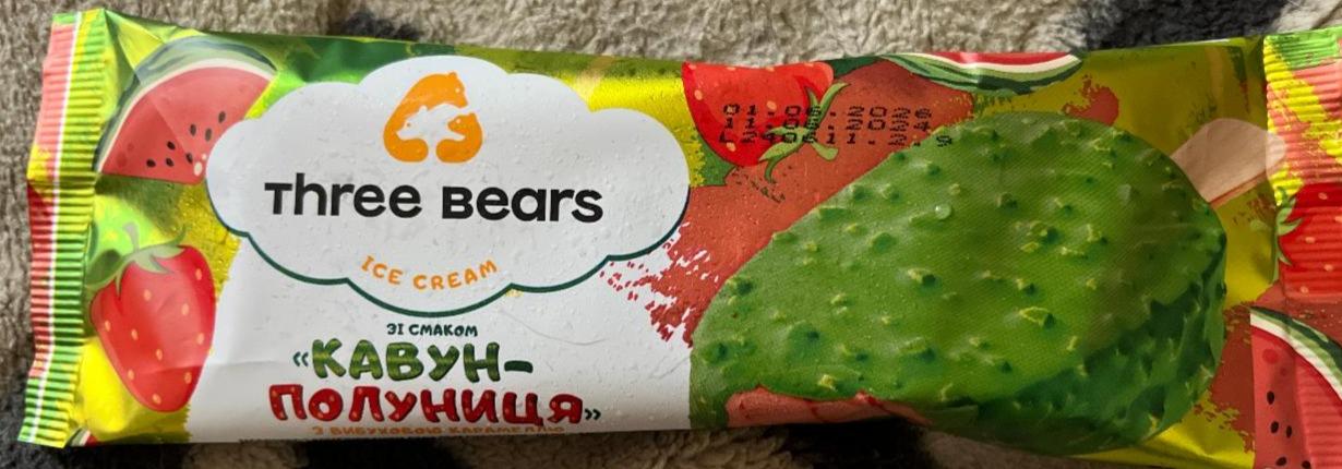 Фото - Мороженое со вкусом арбуз-клубника со взрывной карамелью Three Bears