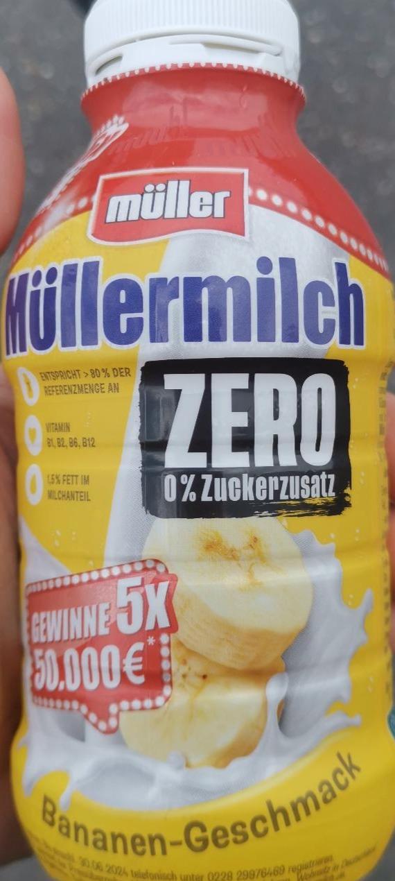 Фото - Müllermilch Zero 0% Zucker zusatz mit Bananen geschmack Müller