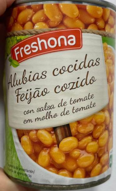 Фото - Alibias cocidas teijão cozido con salsa de tomate en molho de tomate Freshona