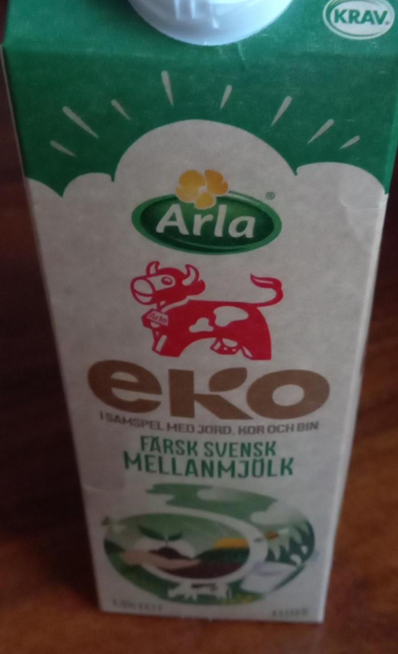 Фото - Eko färsk svensk mjölk mellanmlölk Arla