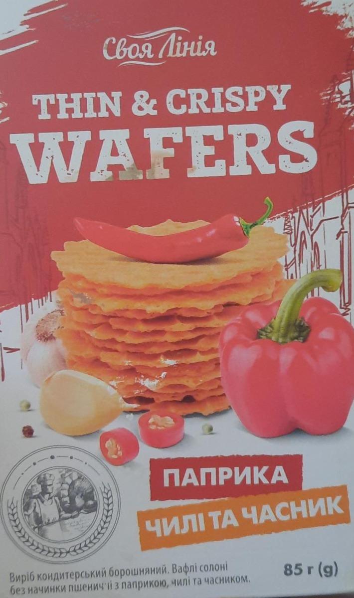 Фото - Thin & crispy wafers паприка чили и чиснок Своя Лінія