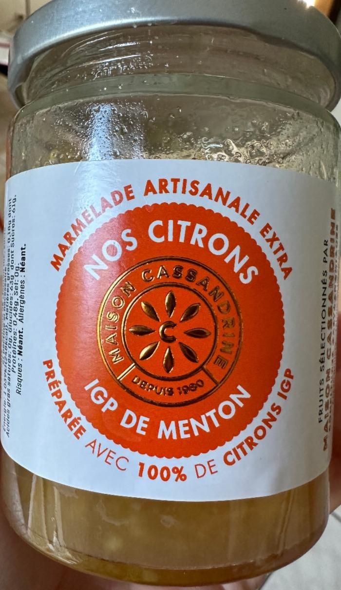 Фото - Marmelade artisanale extra nos citrons Maison cassandrine