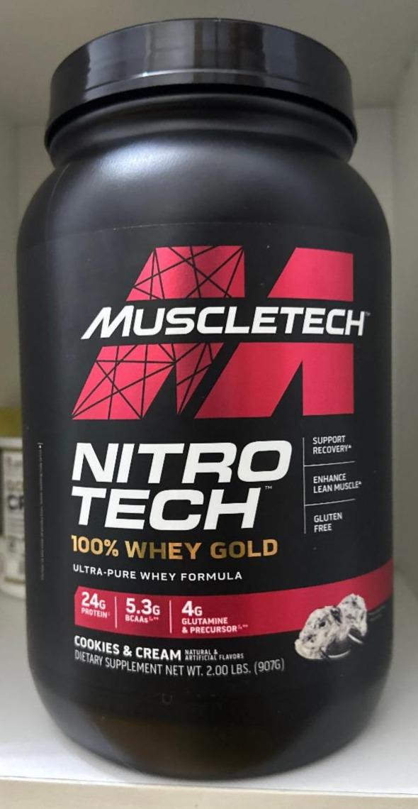 Фото - Protein tech wthey gold cookies&cream Muscletech