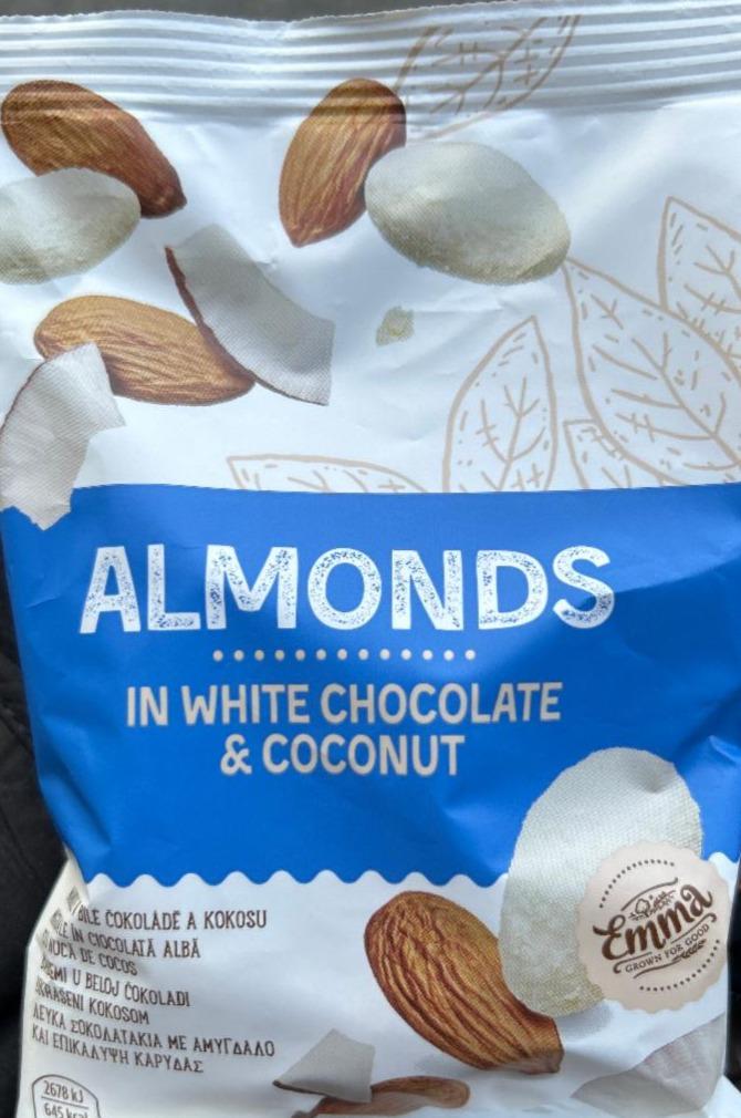 Фото - Almonds in white chocolate & coconut Emma Grown For Good