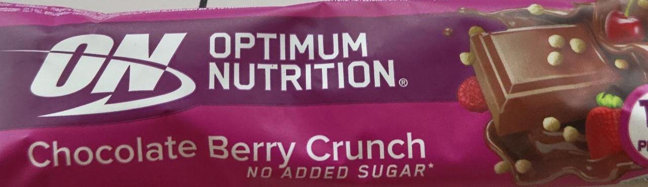 Фото - Chocolate berry crunch protein bar Optimum nutrition