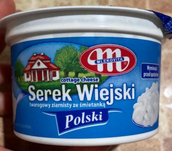 Фото - Polski Wiejski Serek twarogowy ziarnisty ze śmietanką Mlekovita