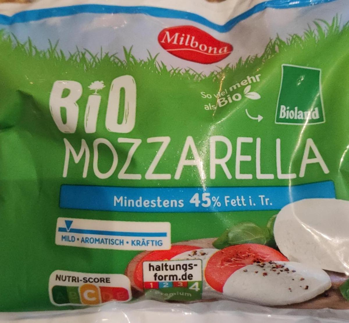 Фото - Bio mozzarella 45% Milbona