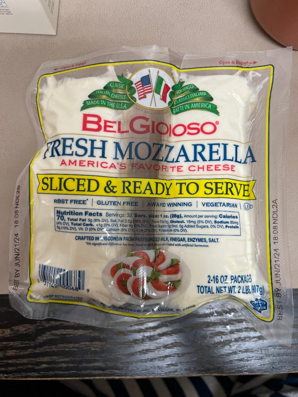 Фото - Fresh mozarella sliced&ready to serve BelGioioso