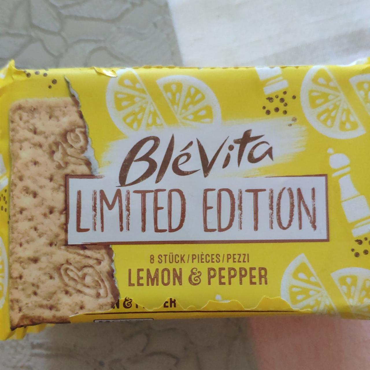 Фото - Печенье крекер (хлебцы) Лимон и Перец (Lemon & Pepper) Blevita Ограниченная серия Limited Edition