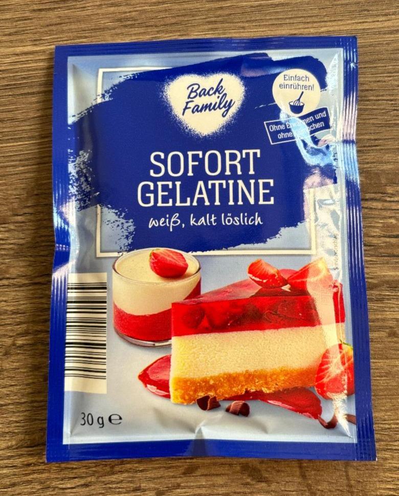 Фото - Sofort gelatine weiß, kalt löslich Back Family