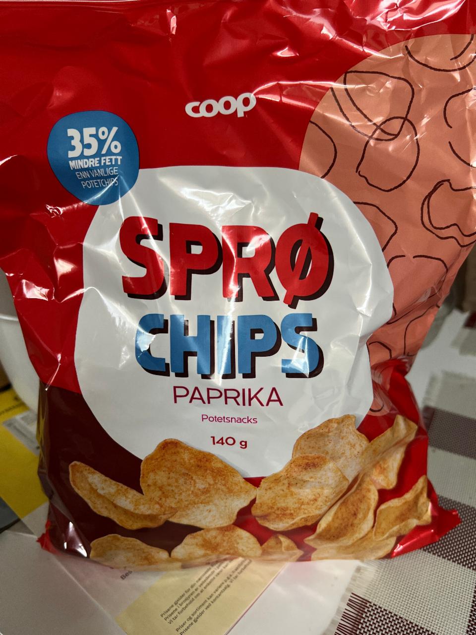 Фото - Sprø chips paprika Coop