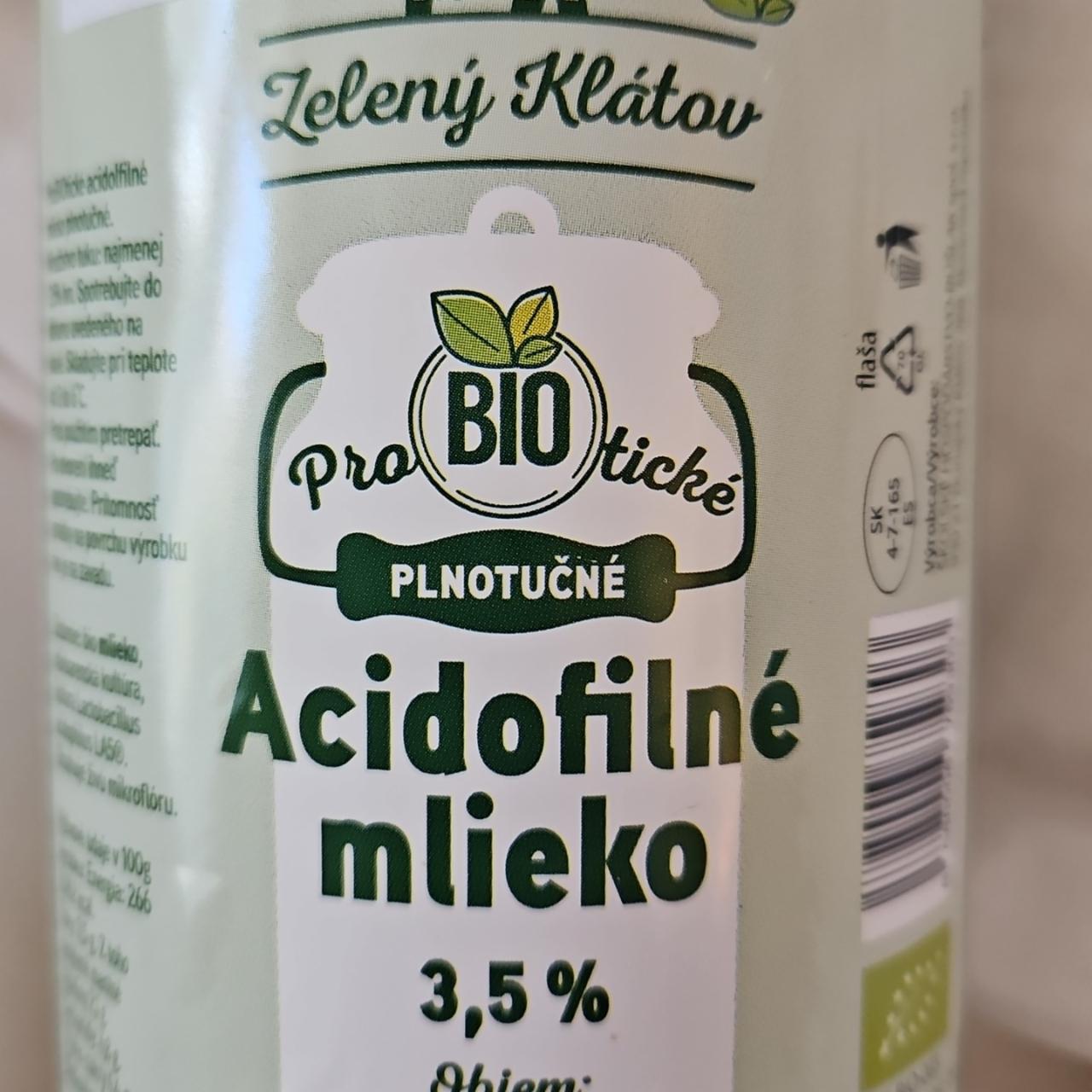 Фото - Acidofilné mlieko plnotučné Zelený Klátov