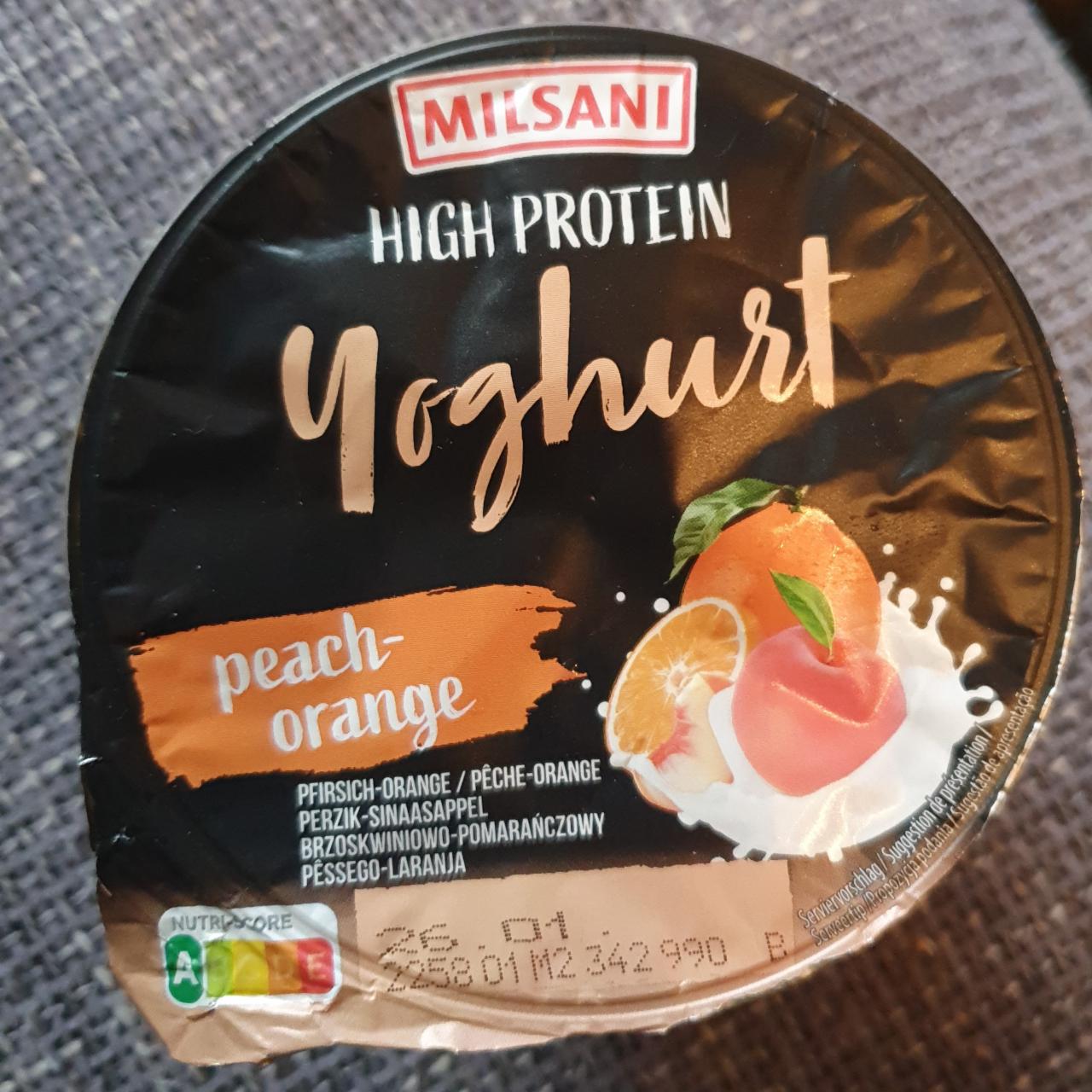 Фото - Yoghurt high protein peach-orange Milsani