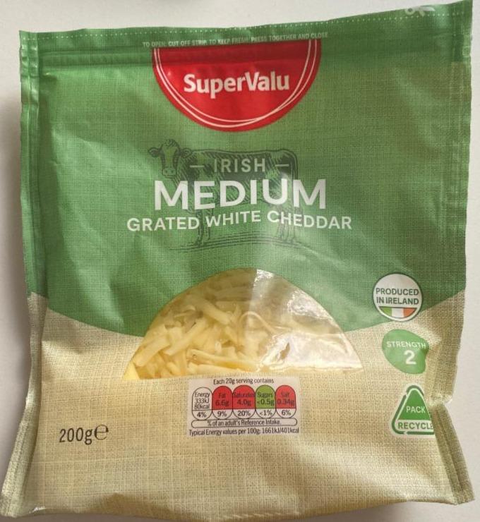 Фото - Medium white chedder cheese SuperValu