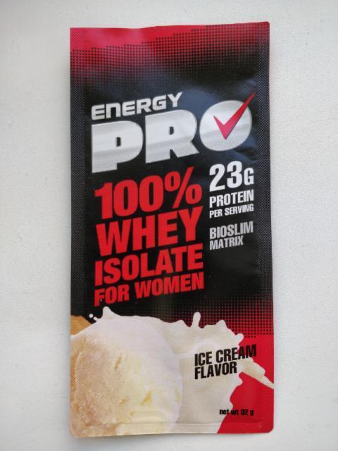 Фото - Whey isolate for women Ice cream flavor Energy Pro