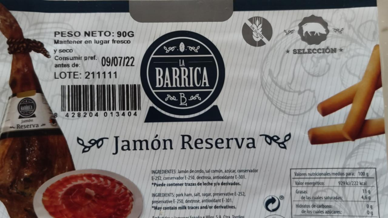 Фото - Хамон Jamon Reserva La Barrica