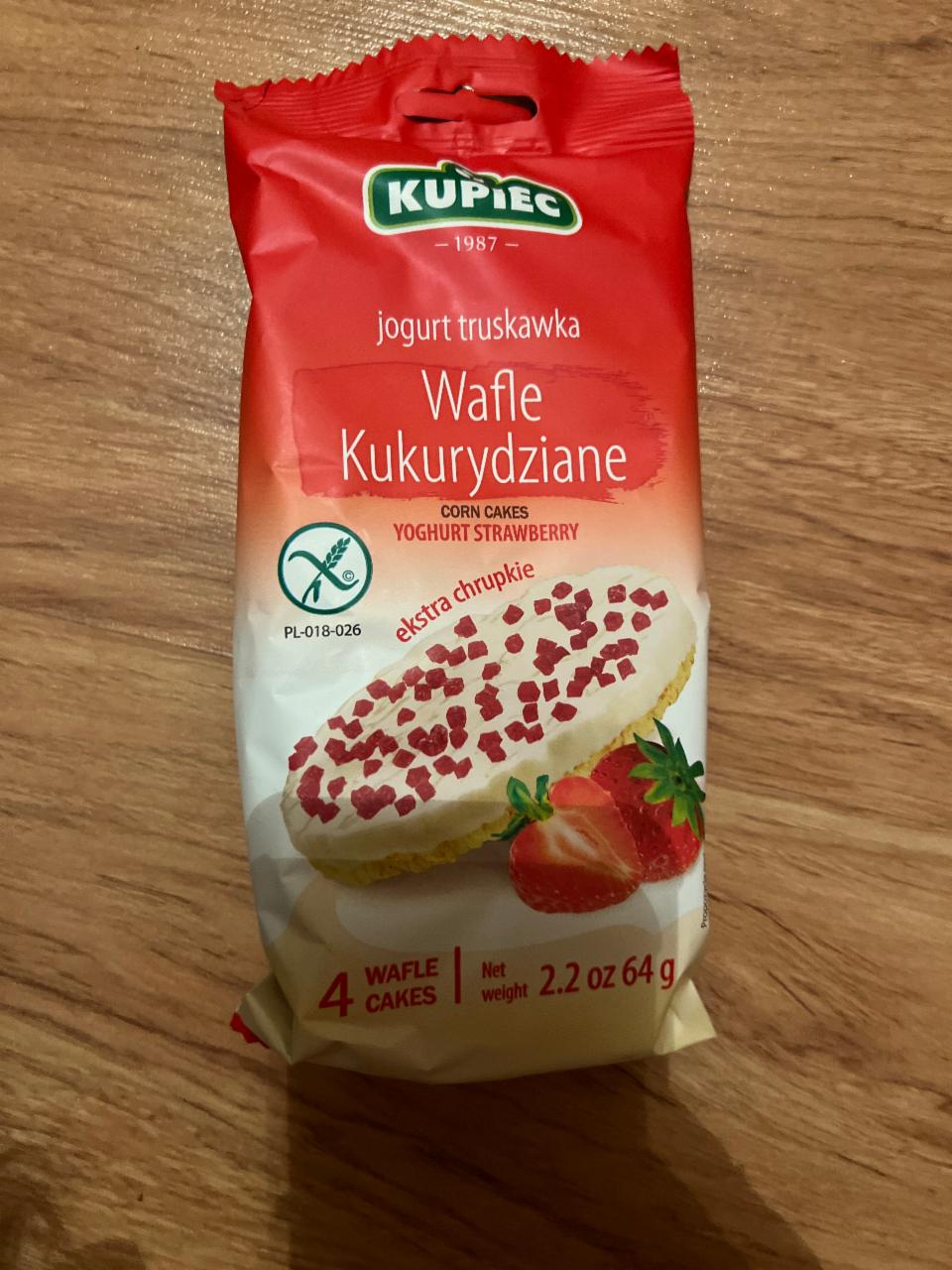 Фото - Wafle kukurydziane yoghurt strawberry Kupiec