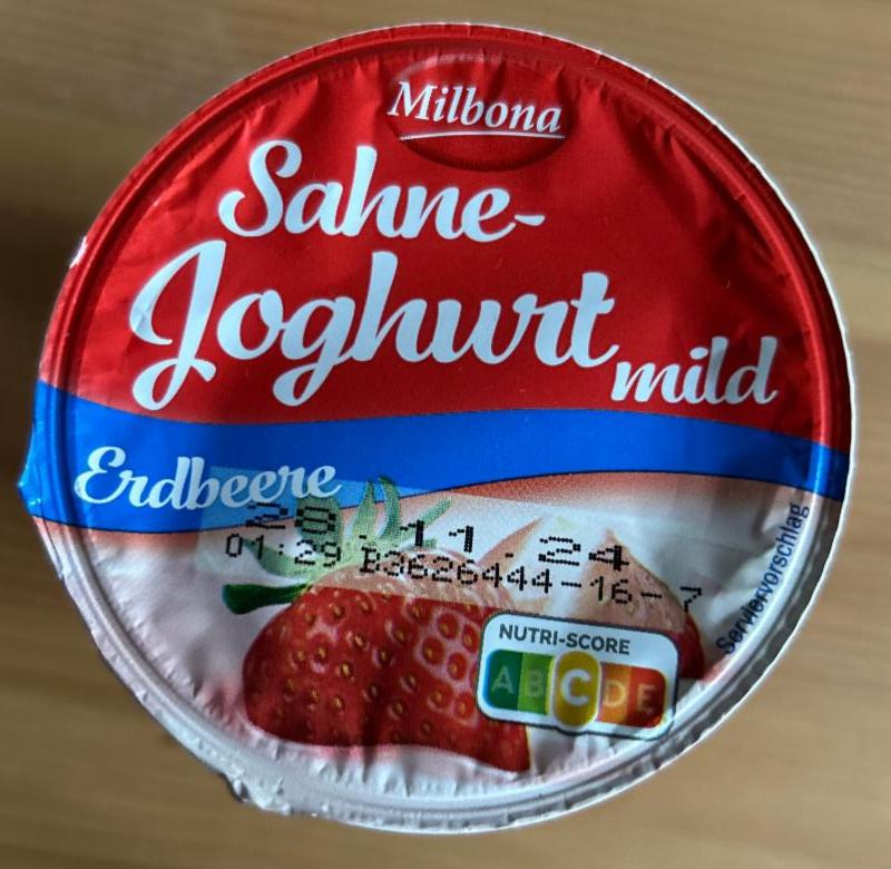 Фото - Sahne Yoghurt mild Erdbeere Milbona LIDL