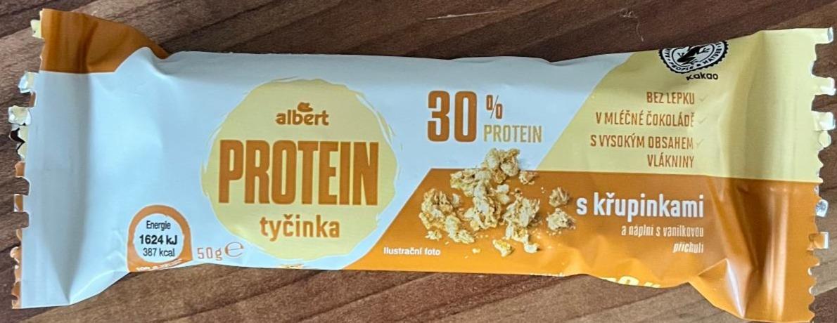 Фото - Protein tyčinka 30% s křupinkami a náplní s vanilkovou příchutí Albert