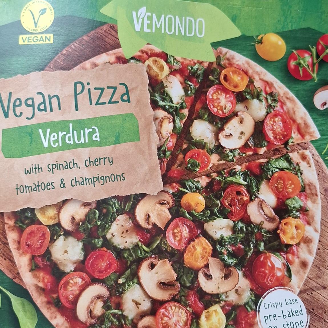 Фото - Vegan pizza verdura with spinach,cherry tomatoes & champignons Vemondo