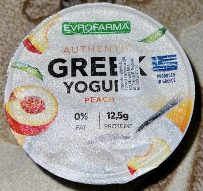 Фото - Authentic greek yogurt peach Evrofarma