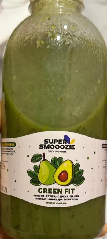 Фото - Смузи яблоко груша персик банан шпинат авокадо спирулина Green Fit Super Smooozie