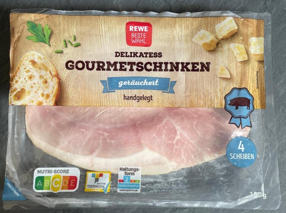 Фото - деликатесная ветчина Gourmetschinken geräuchert handgelegt Rewe beste wahl