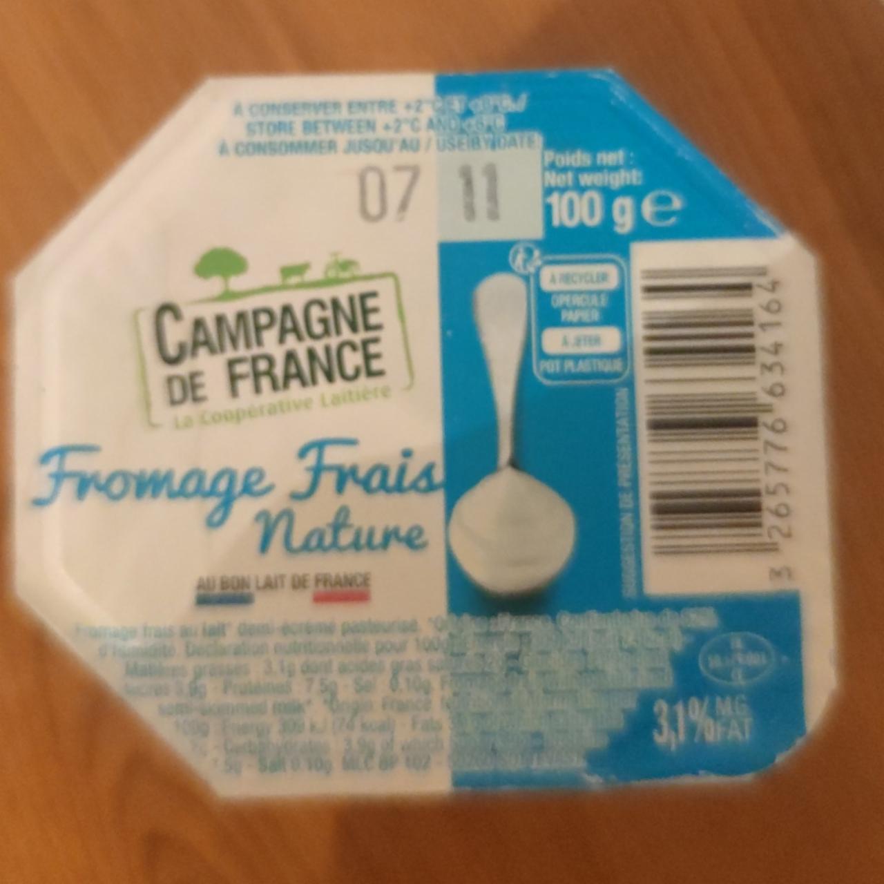 Фото - Fromage frais nature Campagne de France