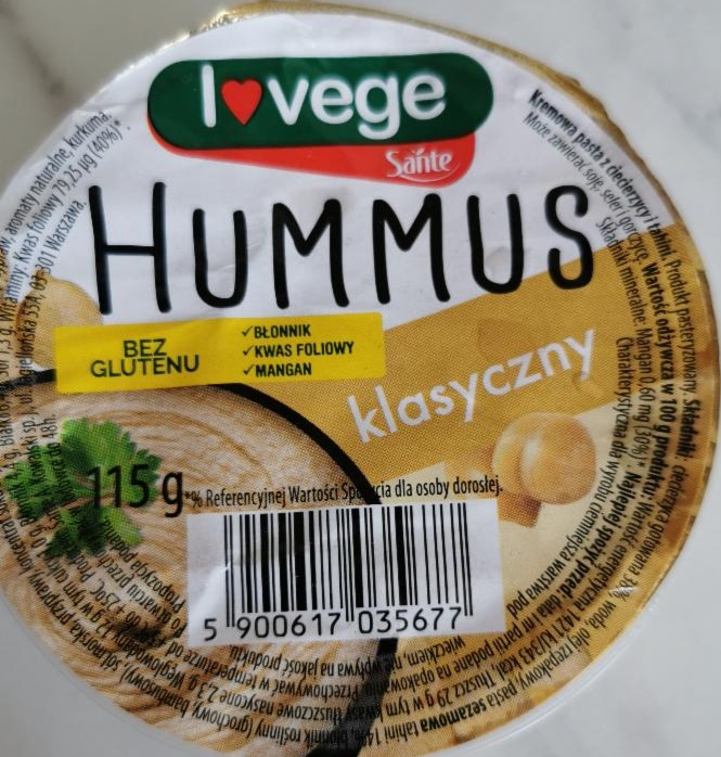 Фото - Hummus klasyczny bez glutenu Sante