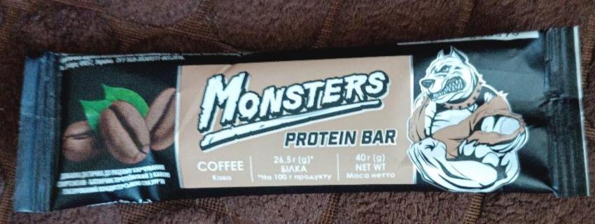 Фото - Батончик протеиновый с кофе глазированный кондитерской глазурью Protein bar Coffee Monsters