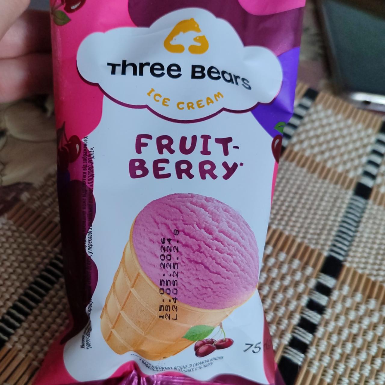 Фото - мороженое плодово-ягодное в вафельном стаканчике Ice Cream Fruit Berry Three Bears