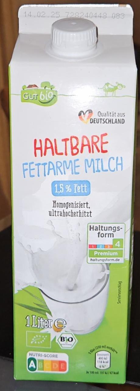 Фото - Haltbare fettarme milch 1.5% Gut Bio