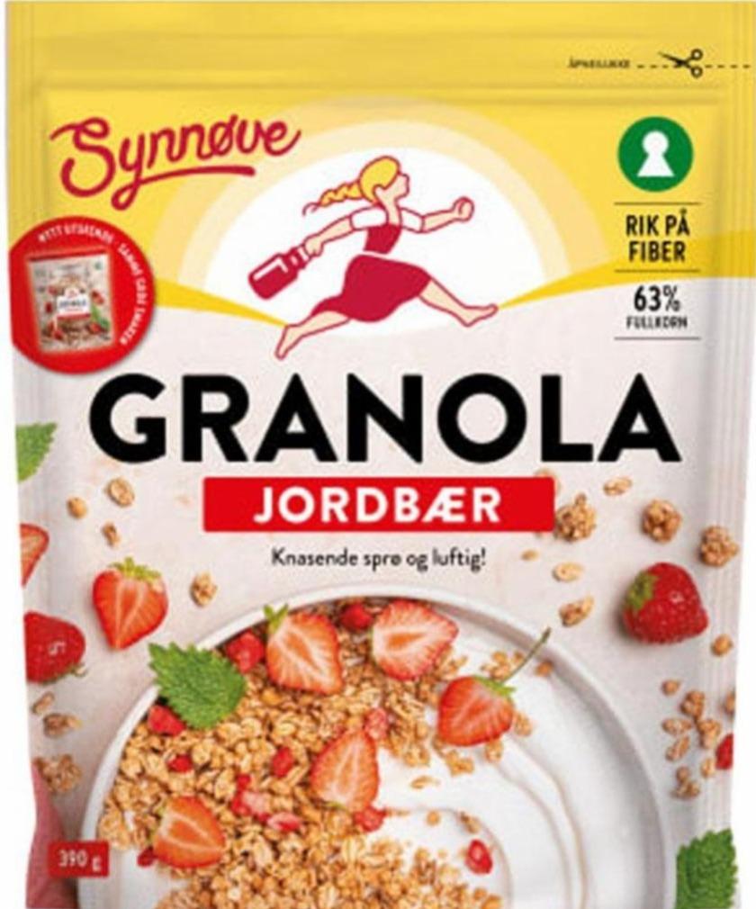 Фото - Granola jordbær Synnøve